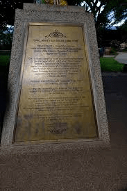 plaza cuartel memorial bronze marker in puerto princesa palawan philippines